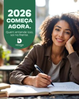 2026 começa agora.
E quem entende isso, sai na frente.

Organização de estudos não é sobre estudar muito.
É sobre estudar certo, com constância e estratégia.

O esforço que você faz hoje é o que vai te permitir aproveitar as oportunidades de amanhã.
E elas vêm aí.

Em 2026, vários concursos estão com editais previstos.
Quando o edital sair, não é hora de começar.
É hora de revisar.

Quem se prepara antes não depende de sorte.
Depende de disciplina.

Comece agora.
O concurso pode ser o próximo.