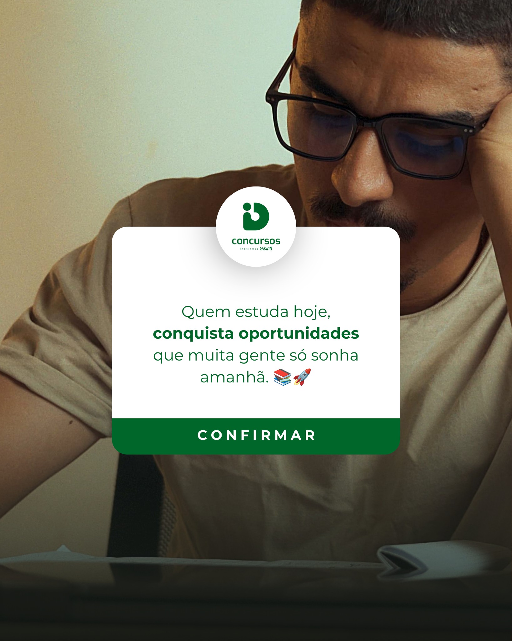 Lembrete do dia: quem estuda hoje, conquista oportunidades que muita gente só sonha amanhã. 📚🚀
