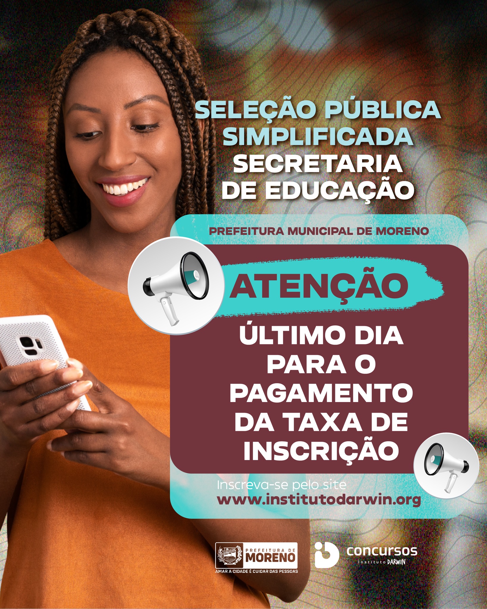 🚨 Atenção, candidato! 🚨

Se você realizou sua inscrição na Seleção Pública Simplificada da Secretaria de Educação de Moreno, não deixe tudo para a última hora.

📌 Hoje é o último dia para efetuar o pagamento da taxa de inscrição.

A inscrição só será confirmada após a compensação do pagamento dentro do prazo estabelecido no edital.

Muitos candidatos perdem oportunidades por um detalhe simples. Não corra esse risco.

✅ Confira seus dados
✅ Gere o boleto, se necessário
✅ Realize o pagamento dentro do prazo

Acesse: www.institutodarwin.org

Ajude a espalhar essa informação. 📲

#InstitutoDarwin #ConcursoDarwin #SeleçãoSimplificada #MorenoPE #SecretariaDeEducação #ConcursoPúblico #ProcessoSeletivo #Educação #Moreno #OportunidadeProfissional