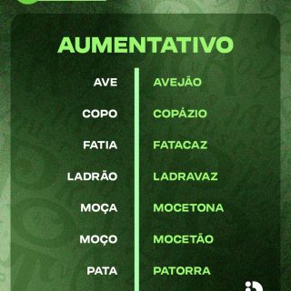 Nem todo aumentativo termina em "-ão". 📚
A língua portuguesa também possui aumentativos irregulares, muito cobrados em provas de concursos por fugirem do padrão mais conhecido.
Memorizar essas formas amplia seu vocabulário e pode garantir pontos preciosos na hora da prova.
Estude com estratégia.