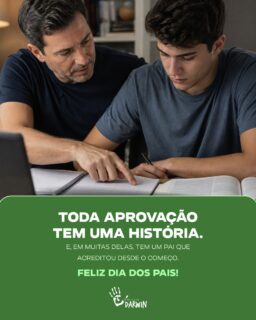 POR TRÁS DE MUITAS APROVAÇÕES, EXISTE UM PAI QUE NUNCA DEIXOU DE ACREDITAR.

Na jornada até a aprovação, cada hora de estudo conta. Mas ter ao lado alguém que incentiva, apoia e acredita até nos dias mais difíceis pode fazer toda a diferença.

Neste Dia dos Pais, nossa homenagem a quem também participa dessa caminhada, celebrando cada avanço e esperando, com orgulho, o dia em que o nome do filho aparece na lista de aprovados.

Feliz Dia dos Pais! 💚